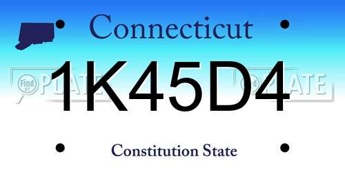 1K45D4 Connecticut License Plate