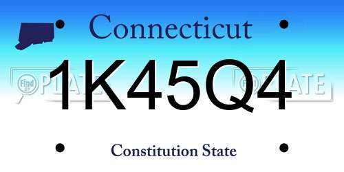 1K45Q4 Connecticut License Plate