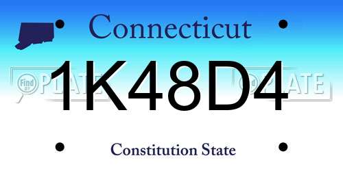 1K48D4 Connecticut License Plate