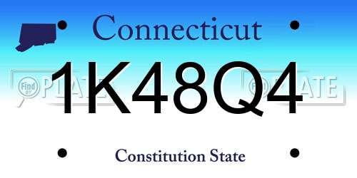 1K48Q4 Connecticut License Plate