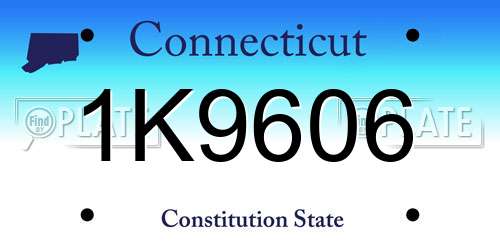 1K9606 Connecticut License Plate