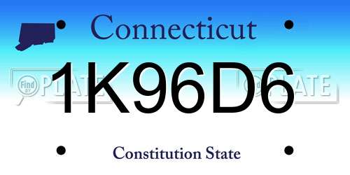 1K96D6 Connecticut License Plate