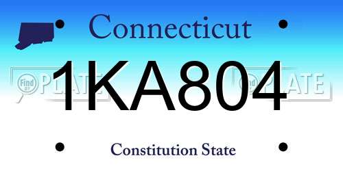 1KA804 Connecticut License Plate
