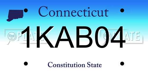 1KAB04 Connecticut License Plate