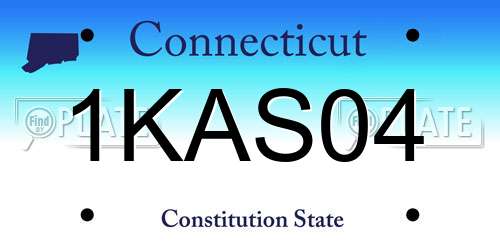 1KAS04 Connecticut License Plate