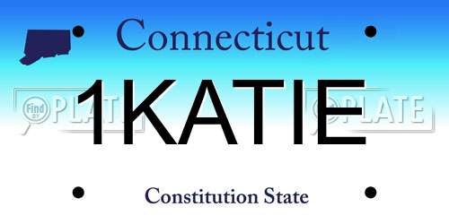 1KATIE Connecticut License Plate