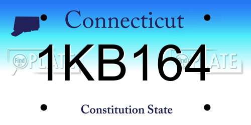1KB164 Connecticut License Plate