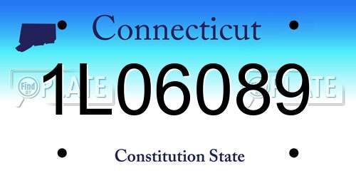 1L06089 Connecticut License Plate