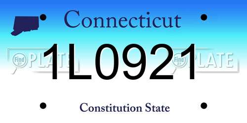 1L0921 Connecticut License Plate