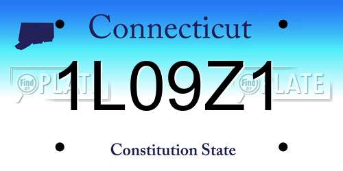 1L09Z1 Connecticut License Plate