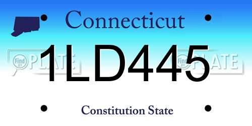 1LD445 Connecticut License Plate
