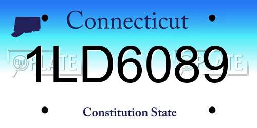 1LD6089 Connecticut License Plate