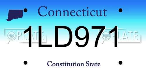 1LD971 Connecticut License Plate