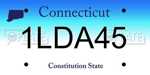 1LDA45 Connecticut License Plate