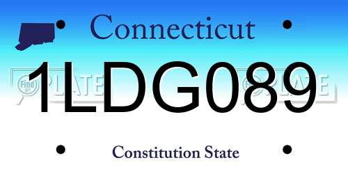 1LDG089 Connecticut License Plate