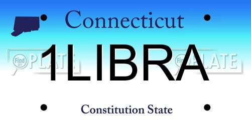 1LIBRA Connecticut License Plate