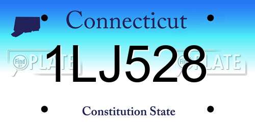 1LJ528 Connecticut License Plate