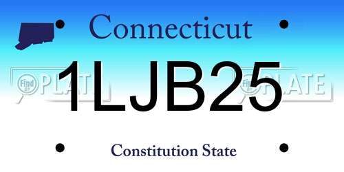 1LJB25 Connecticut License Plate