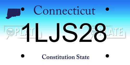 1LJS28 Connecticut License Plate