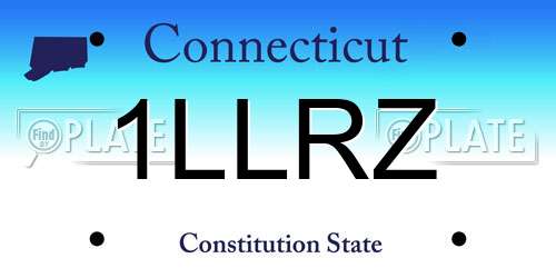 1LLRZ Connecticut License Plate