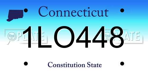 1LO448 Connecticut License Plate