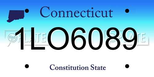 1LO6089 Connecticut License Plate