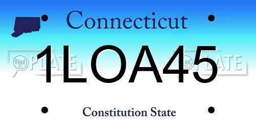 1LOA45 Connecticut License Plate