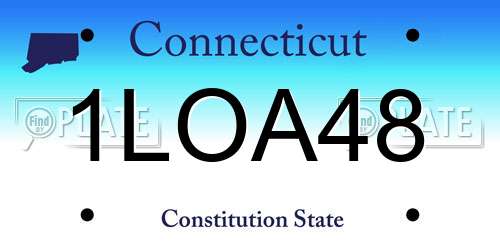 1LOA48 Connecticut License Plate