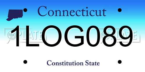 1LOG089 Connecticut License Plate