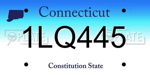 1LQ445 Connecticut License Plate