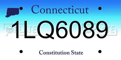 1LQ6089 Connecticut License Plate