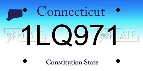 1LQ971 Connecticut License Plate