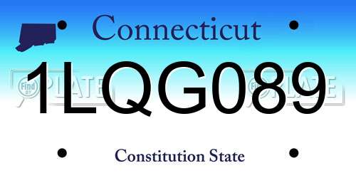 1LQG089 Connecticut License Plate