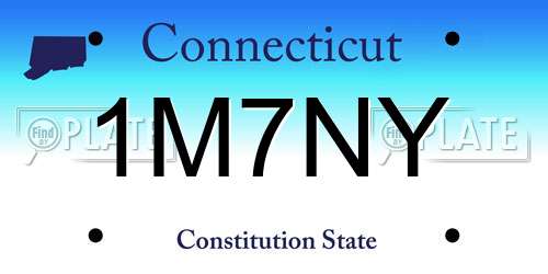 1M7NY Connecticut License Plate