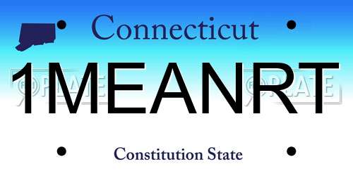 1MEANRT Connecticut License Plate