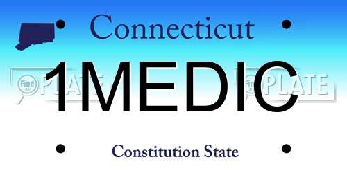 1MEDIC Connecticut License Plate