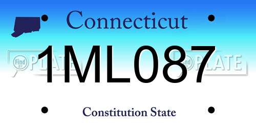 1ML087 Connecticut License Plate