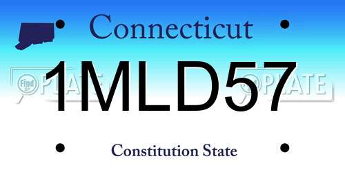 1MLD57 Connecticut License Plate