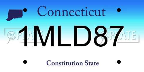 1MLD87 Connecticut License Plate