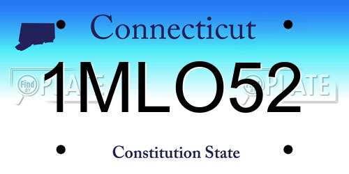 1MLO52 Connecticut License Plate