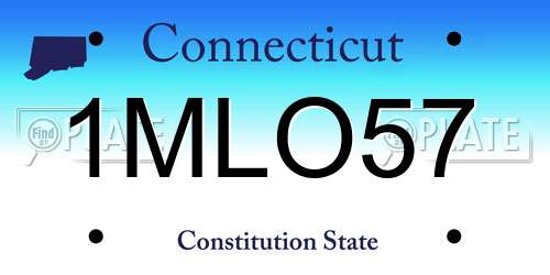 1MLO57 Connecticut License Plate