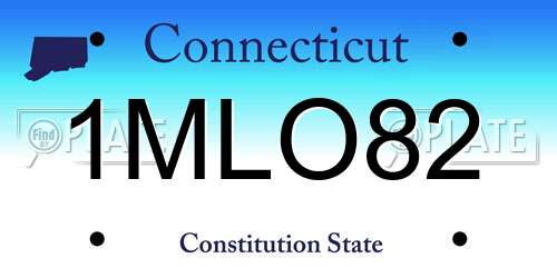 1MLO82 Connecticut License Plate