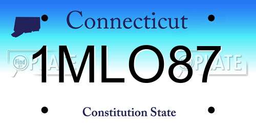 1MLO87 Connecticut License Plate