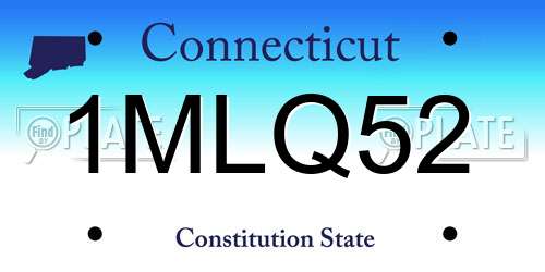 1MLQ52 Connecticut License Plate