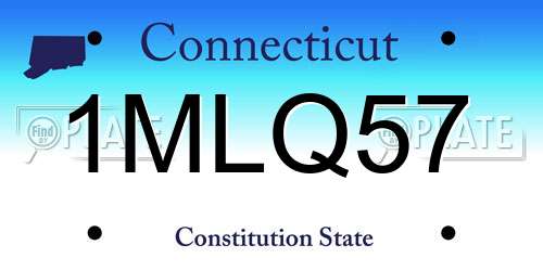 1MLQ57 Connecticut License Plate