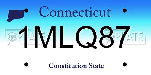1MLQ87 Connecticut License Plate