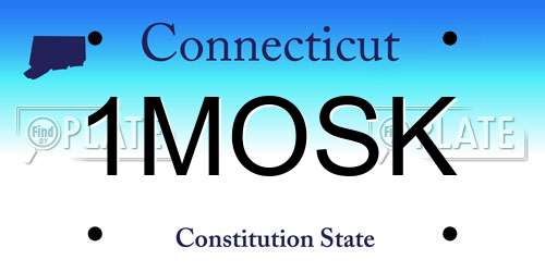 1MOSK Connecticut License Plate