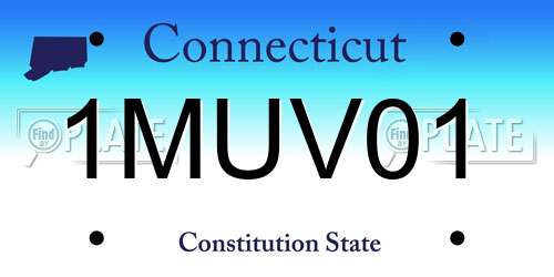1MUV01 Connecticut License Plate