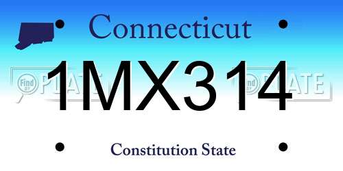 1MX314 Connecticut License Plate