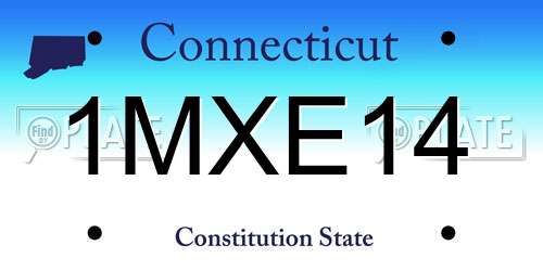 1MXE14 Connecticut License Plate